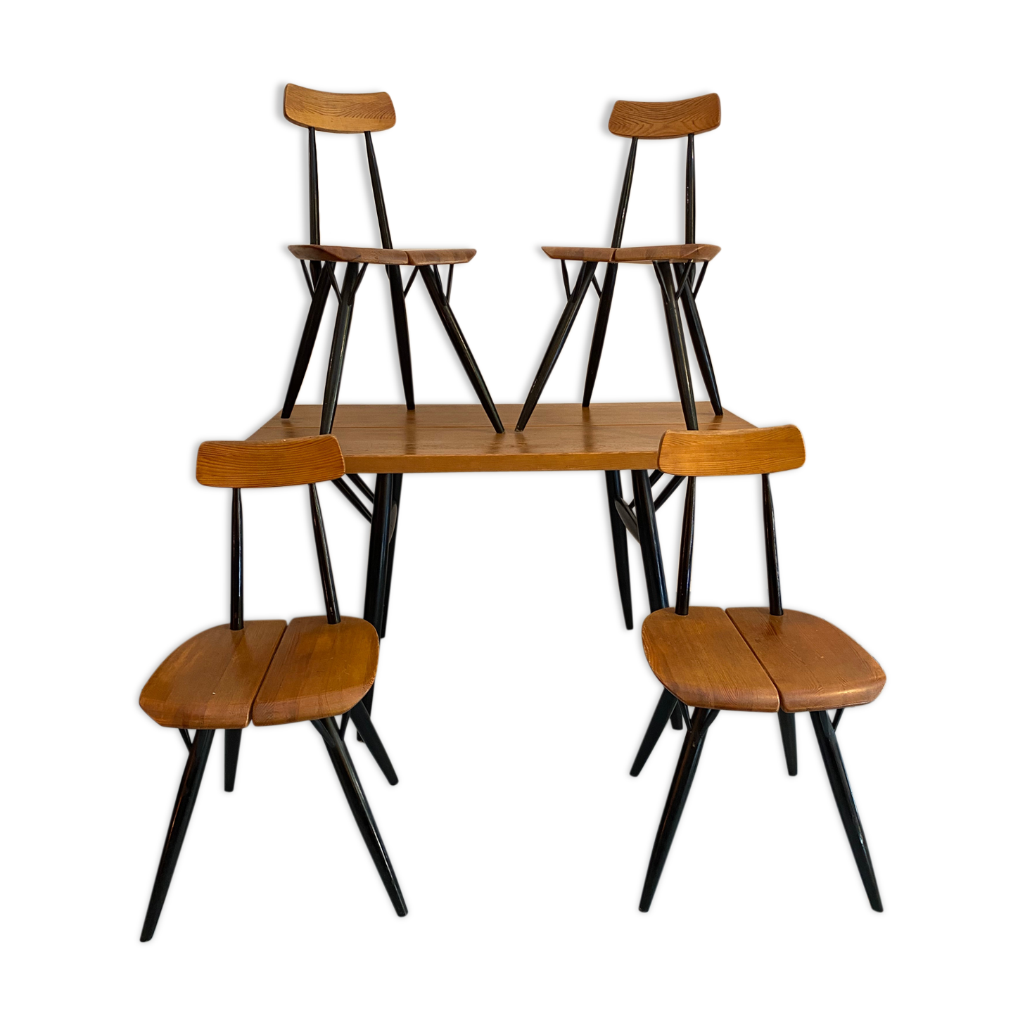Ensemble table  avec chaises « Pirkka » de Ilmari Tapiovaara