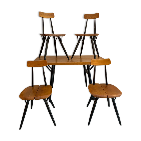 Ensemble table avec chaises « Pirkka » de Ilmari Tapiovaara — Beyit