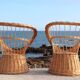 Pair of wicker armchairs, France, 20th century