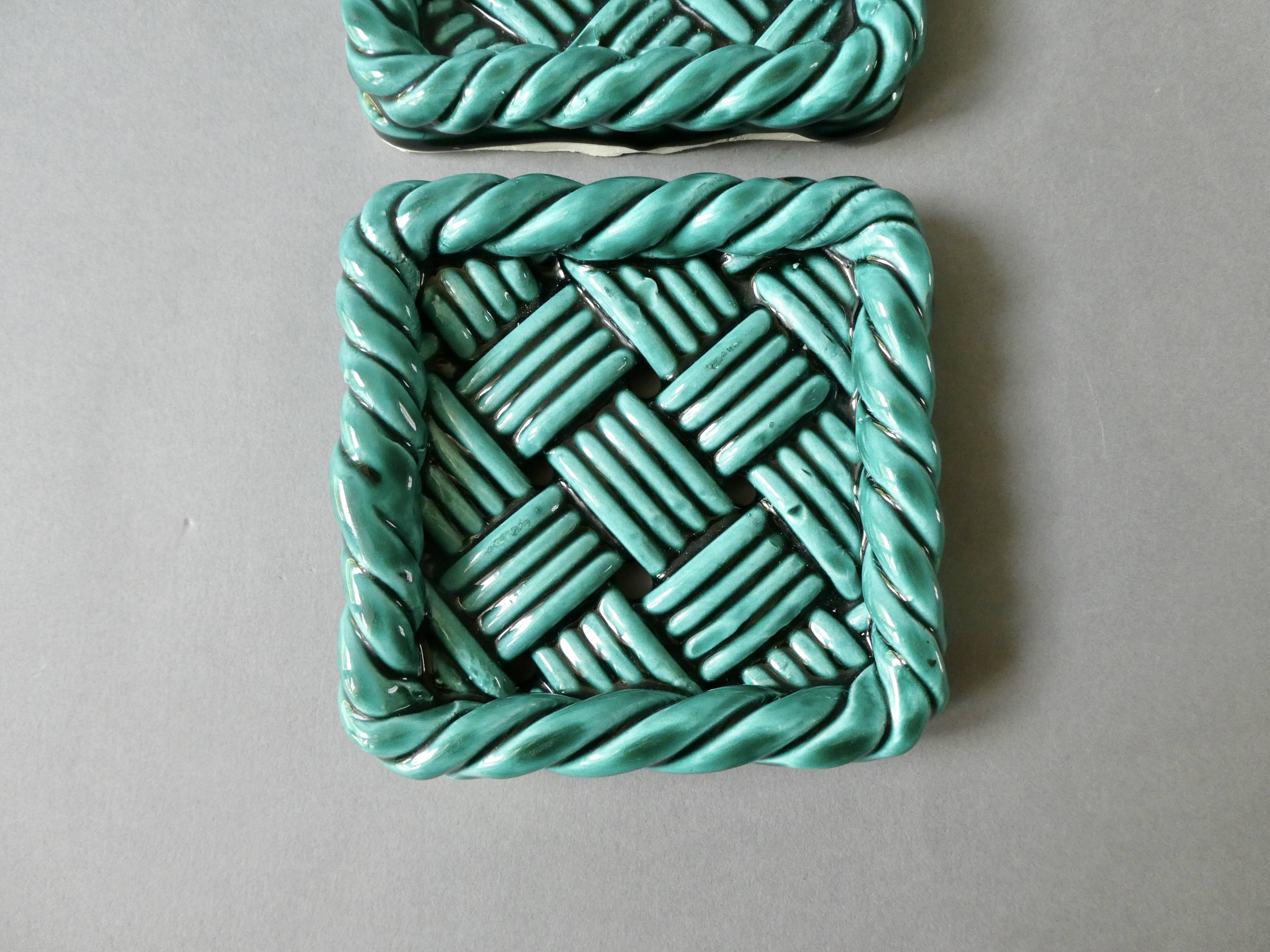 2 slip coasters, 1960s