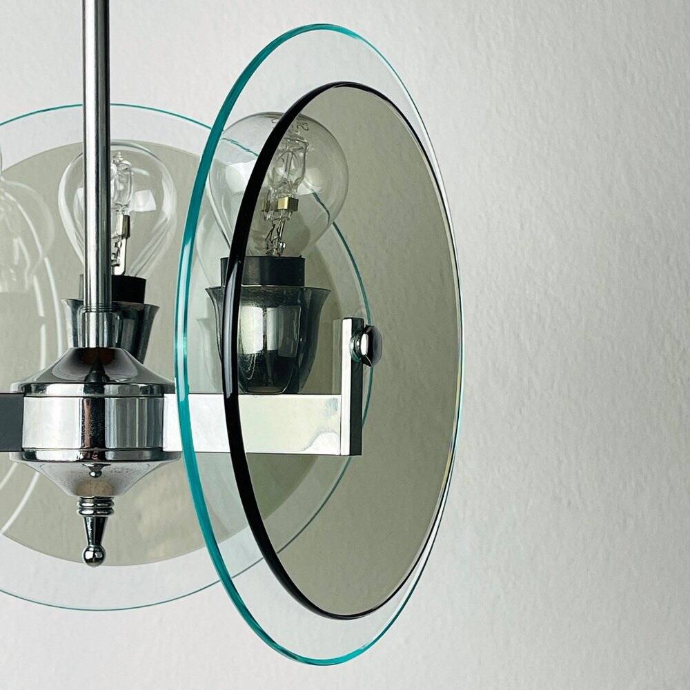 Vintage glass pendant lamp by Fontana Arte, 1970s.