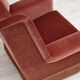 1970s, Danish highback armchair, salmon pink furniture velour, beech wood.
