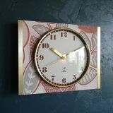 Vintage silent rectangular wall clock "Jaz Terracotta"