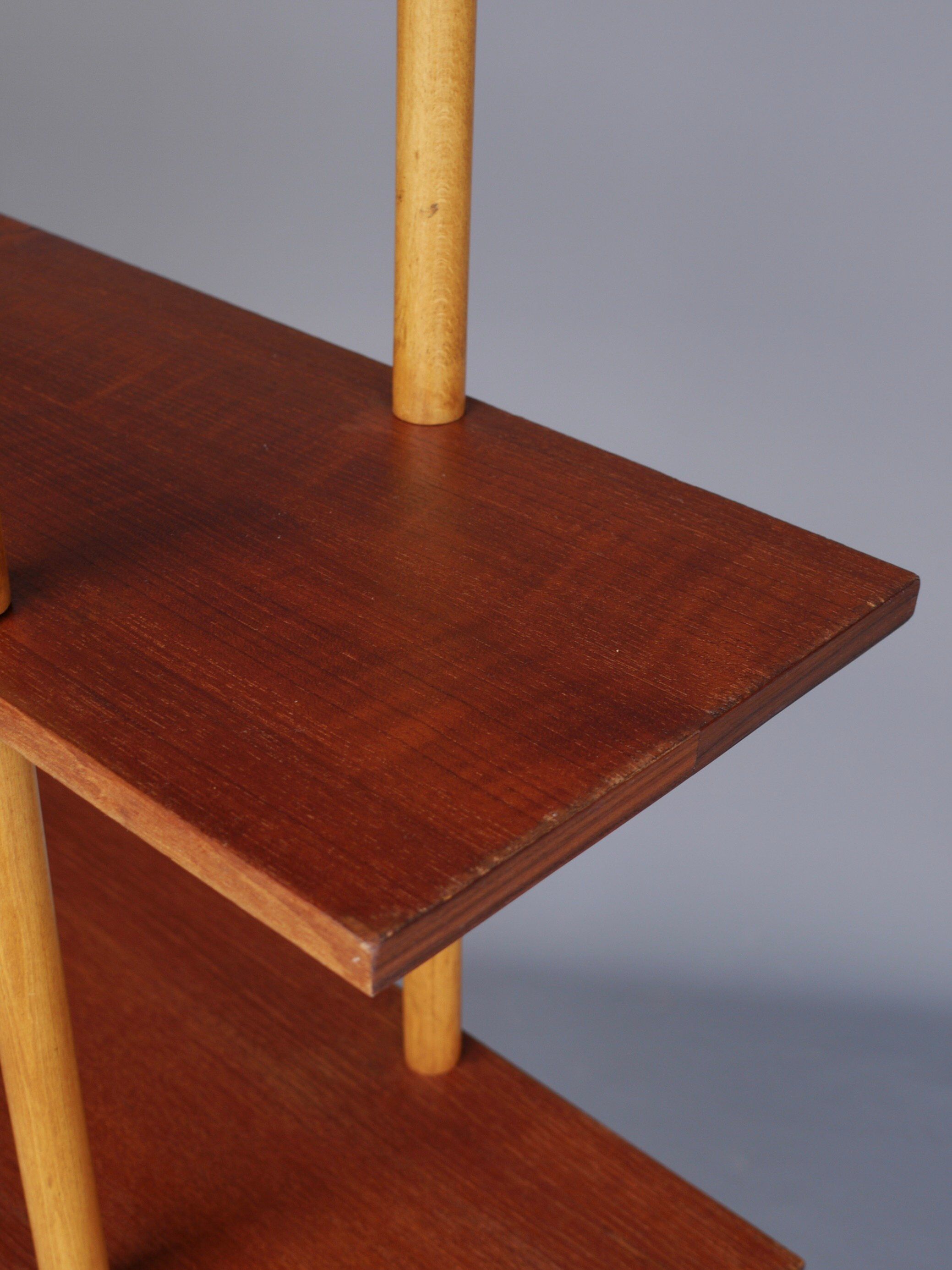 Dutch teak & birch shelving unit