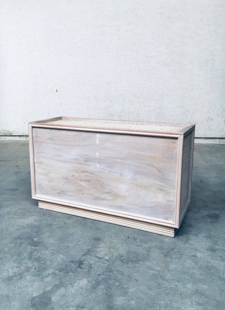 Washed Rattan Chest of Drawers, 1980s