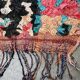 Multicoloured hand-knotted Moroccan Berber Boucherouit rug, vintage.