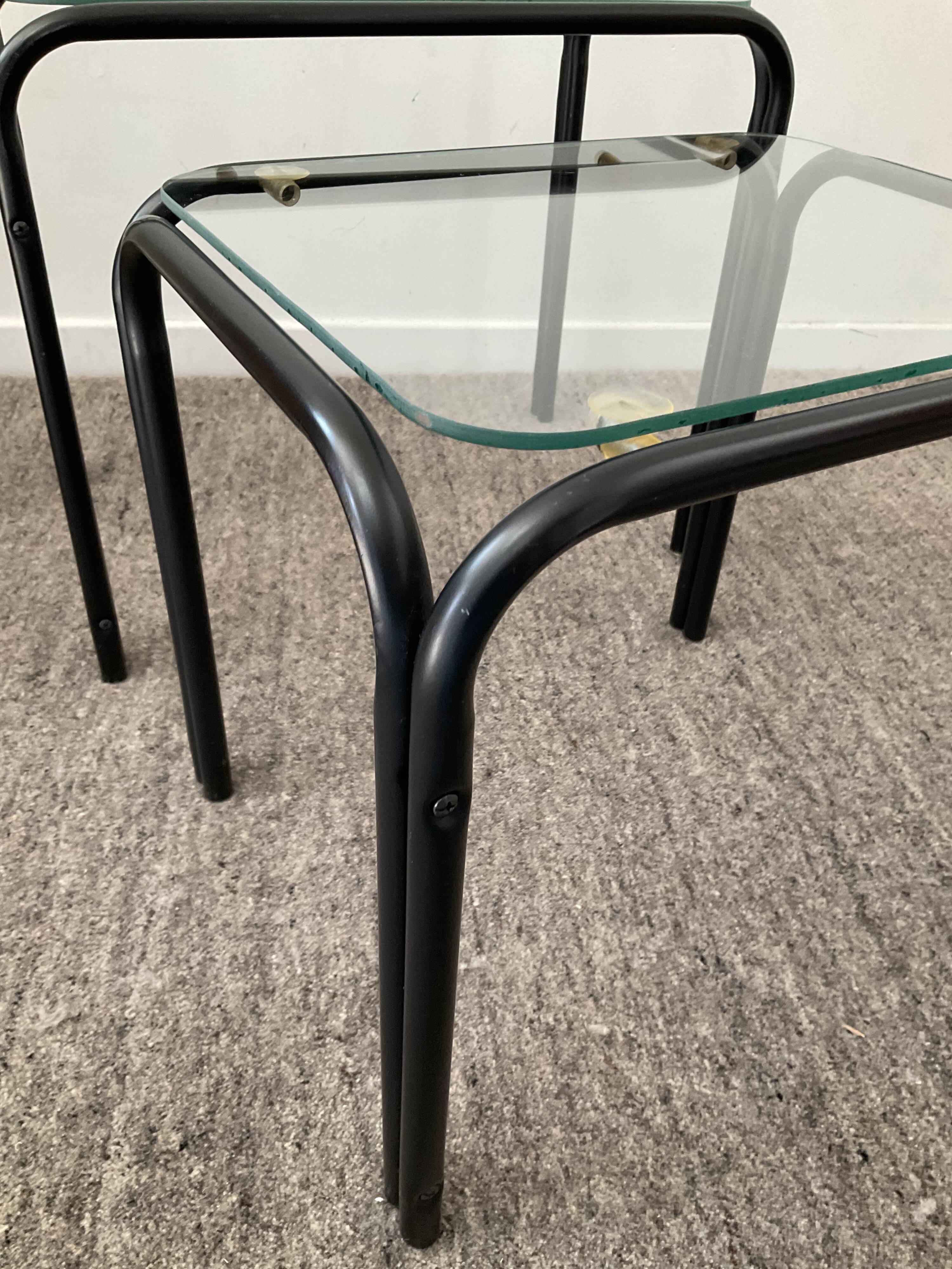 Pair of 2 vintage pull-out tables from the 70s-80s