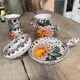 Set of 4 pieces La Roue Vallauris – 2 vases and 2 pans – ceramic v