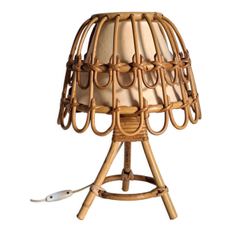 Lampe de chevet vintage en bambou