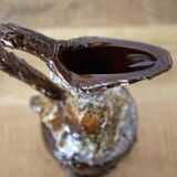 Vintage Vallauris Lava Pitcher Vase, 1950s French Ceramics, Studio Pottery