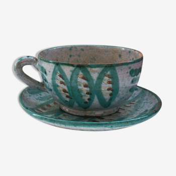 Tasse et sous tasse Humbert Pittari Vallauris