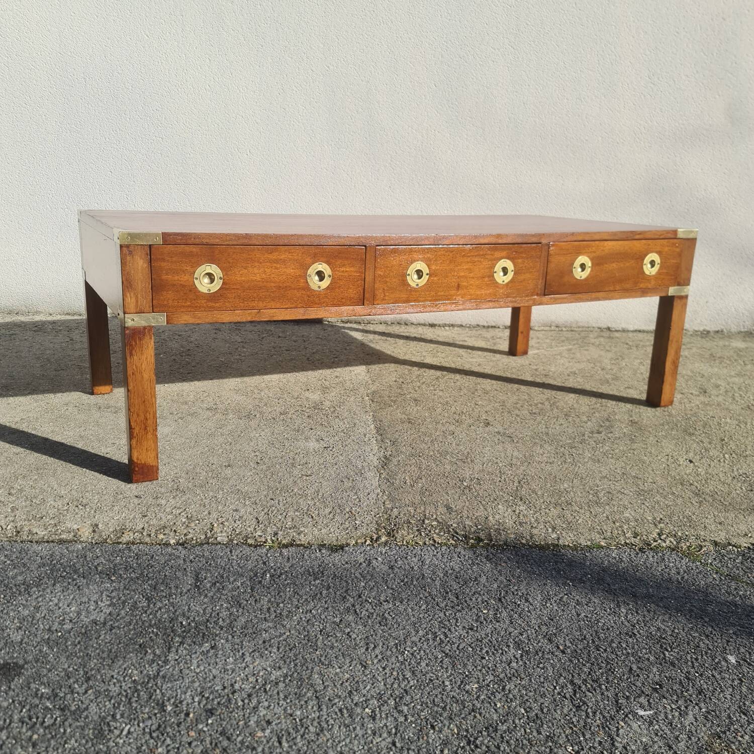 Table basse campagne militaire, marine, vintage
