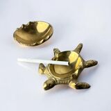 Regency turtle ashtray in bronze, Spain, 1980s