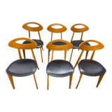 Set of 6 Scandinavian Roger Landault chairs produced by sentou