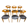 Lot de 6 chaises scandinave Roger Landault édite par sentou