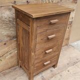Old bedside table with 4 drawers in Burmese teak