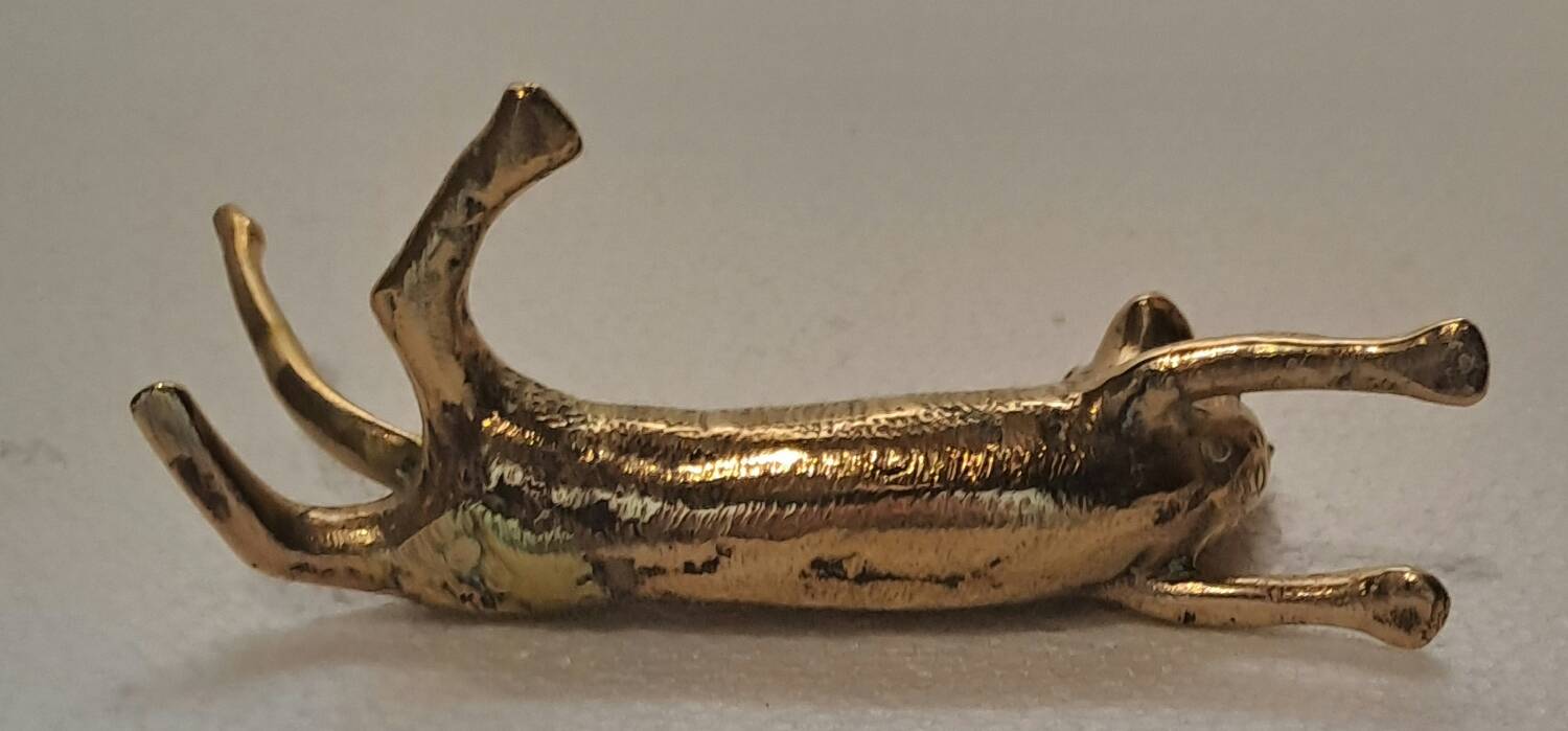 Bronze feline paperweight