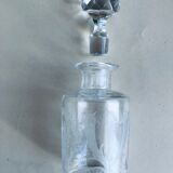 Old engraved crystal bottle
