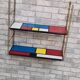 Floor string style piet mondrian gold studs. rare 47x49x16
