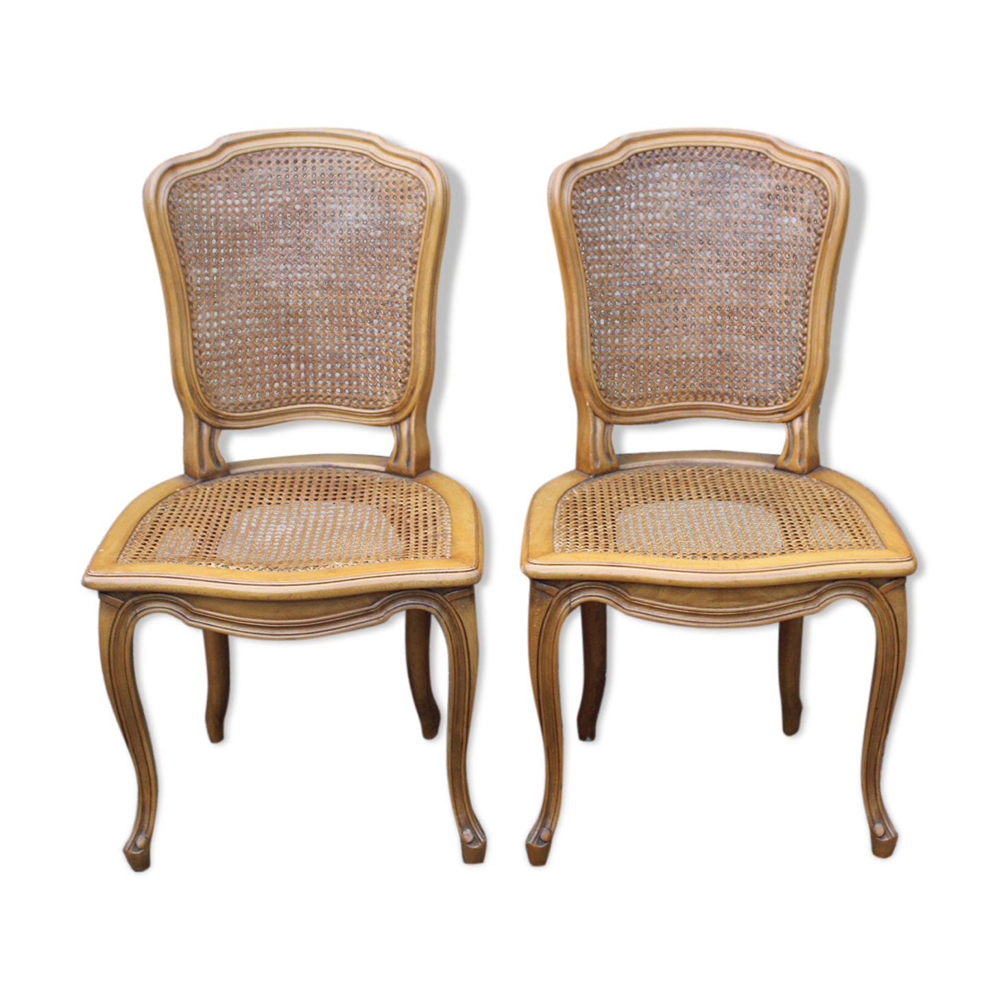 Louis XV style canned chairs molded