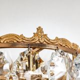 Bakalowits wall sconces, brass and crystal glass, Austria, 1960s