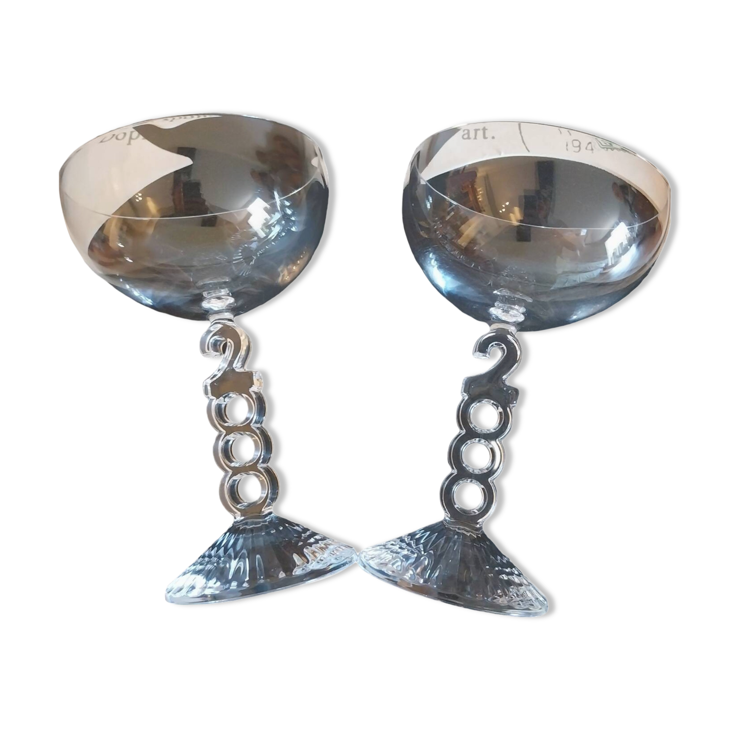 Large Arques crystal champagne glasses