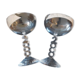 Large Arques crystal champagne glasses