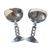 Large Arques crystal champagne glasses