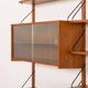 Scandinavian vintage shelving wall unit with a bureau and bar cabinet, Den