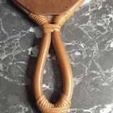 Hand-faced mirror - rattan - year 70