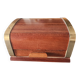 Vintage cigarette box 1950 - Wood and brass cabinetry - Internal ashtray