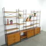 Teak WHB string modulair vrijstaand LP wandsysteem