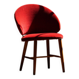 Mid-century toilet chair in oak and red velvet, by a Danish cabinetmaker, 1950s.
