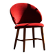 Mid-century toilet chair in oak and red velvet, by a Danish cabinetmaker, 1950s.