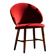 Mid-century toilet chair in oak and red velvet, by a Danish cabinetmaker, 1950s.