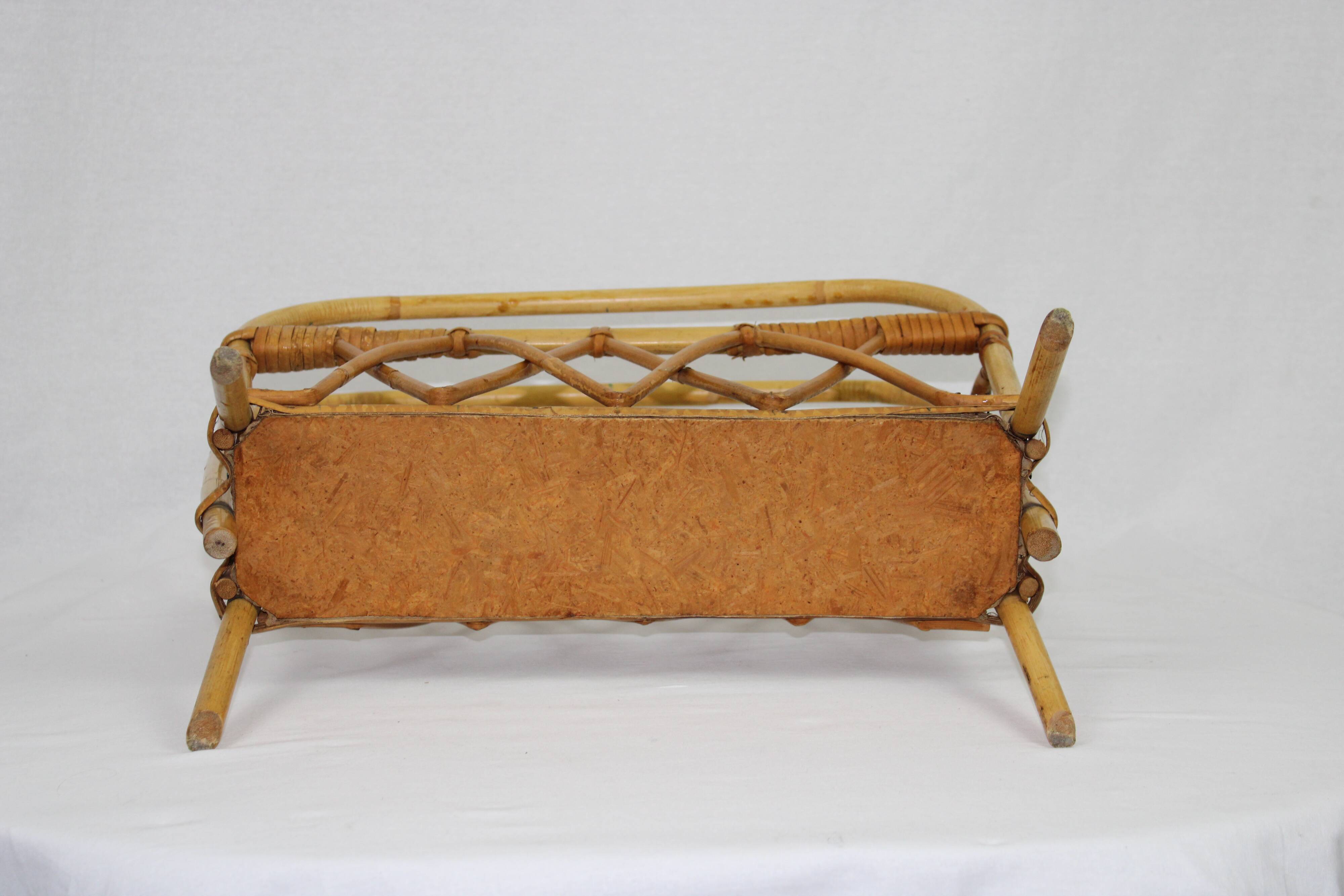 Rattan magazine holder