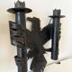 Pair of Brutalist Wrought Iron Eagle Wall Sconces