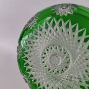 Saladier en cristal vert, première partie du XX ème siècle