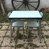 Table and chairs in water green formica