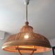 Vintage canning and rattan hagning lamp from the 1970s