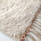 Moroccan berber carpet beni ouarain unbleached with colorful patterns 207x166cm