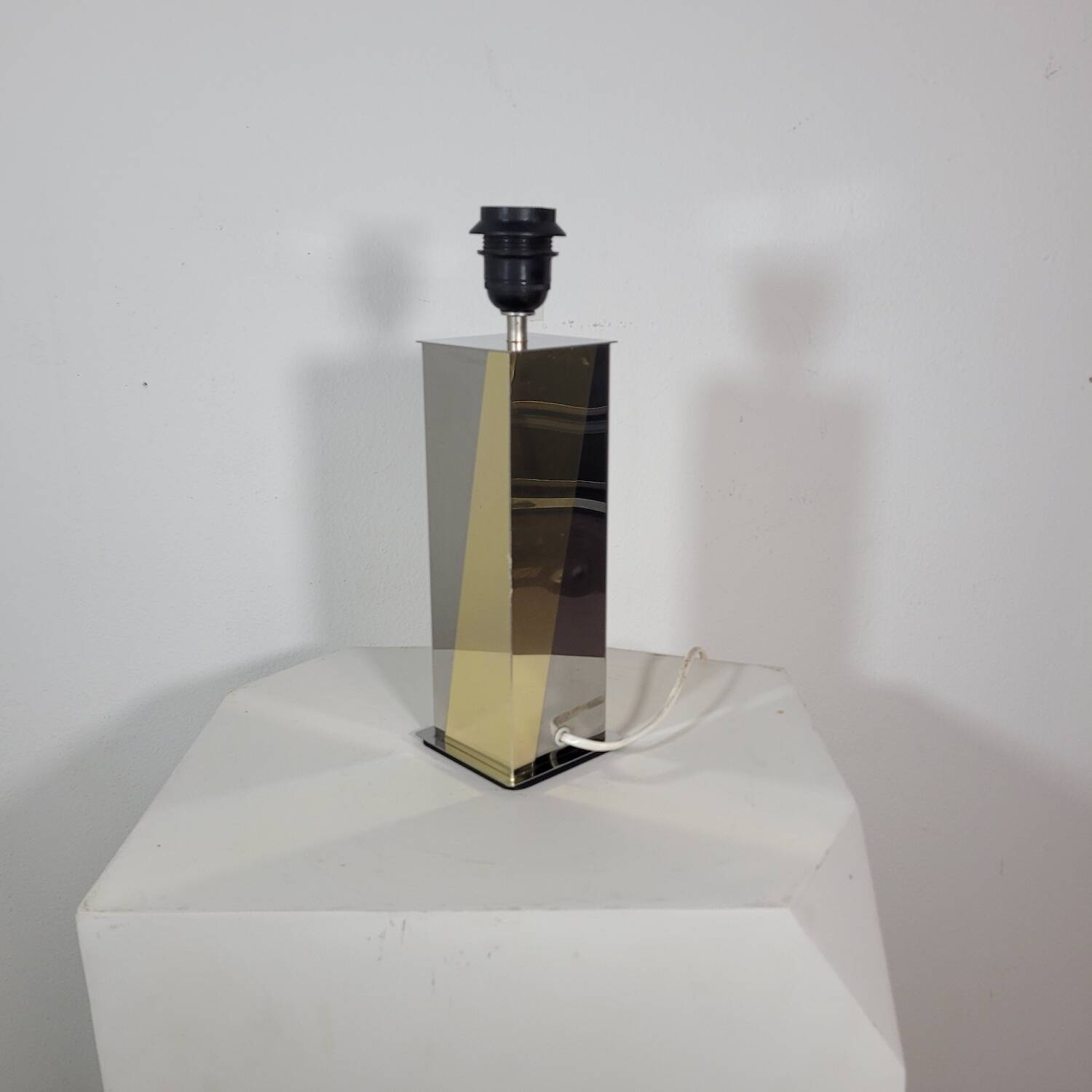 Vintage table lamp in brass and chrome metal 1970s