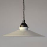 Vintage white opaline pendant lamp and retro cord