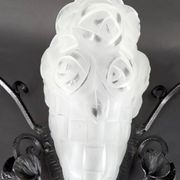 Pair of Wrought Iron Wall Lights by Degué, Art Deco, France, c. 1930