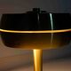Italian brass table desk lamp with sculptural base and glowing band, 1960s