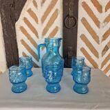 Vintage blue orangeade service