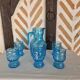 Service orangeade bleu vintage