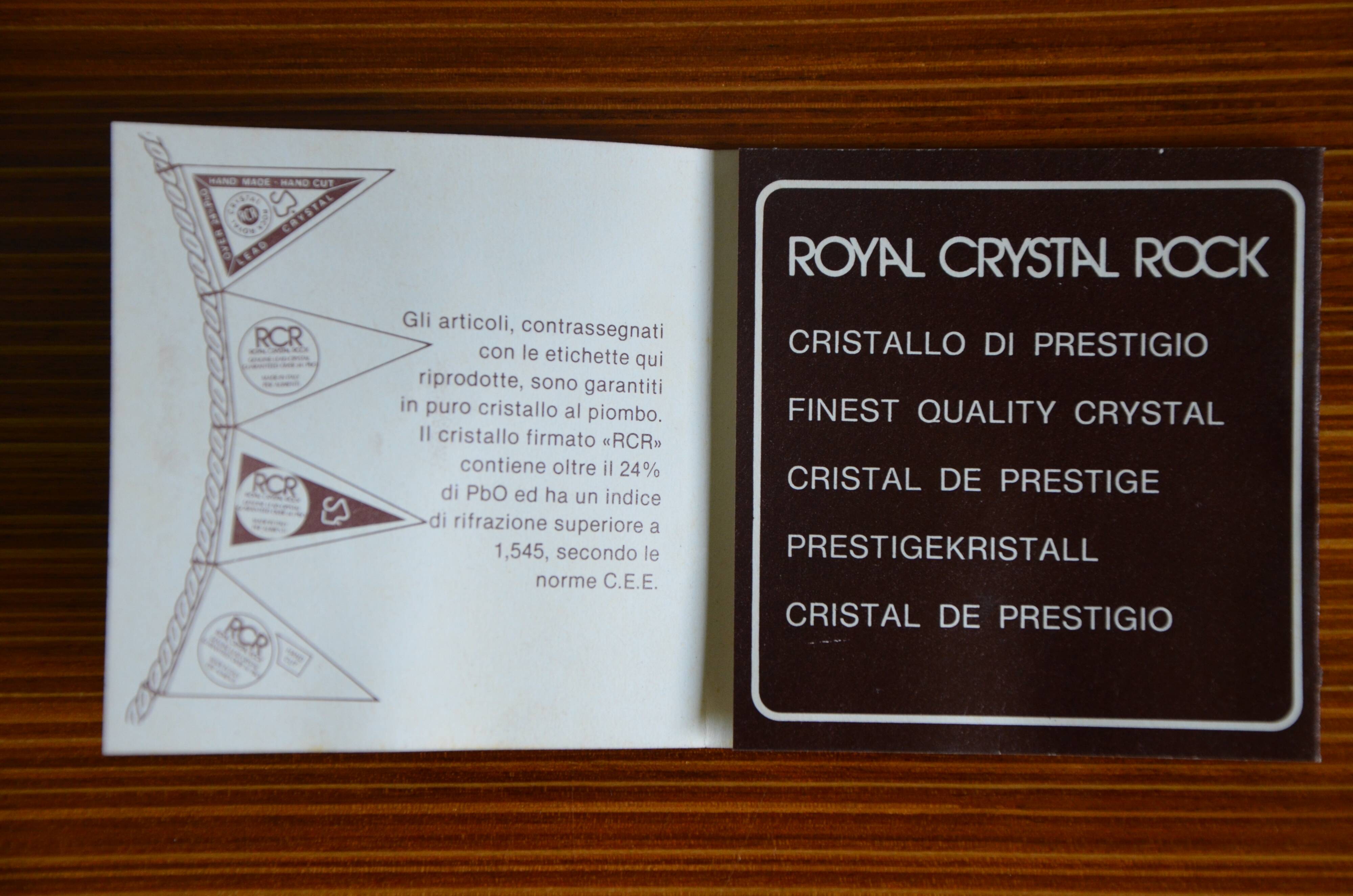 Set of 6 RCR Royal Cristal Rock glasses, Victoria model