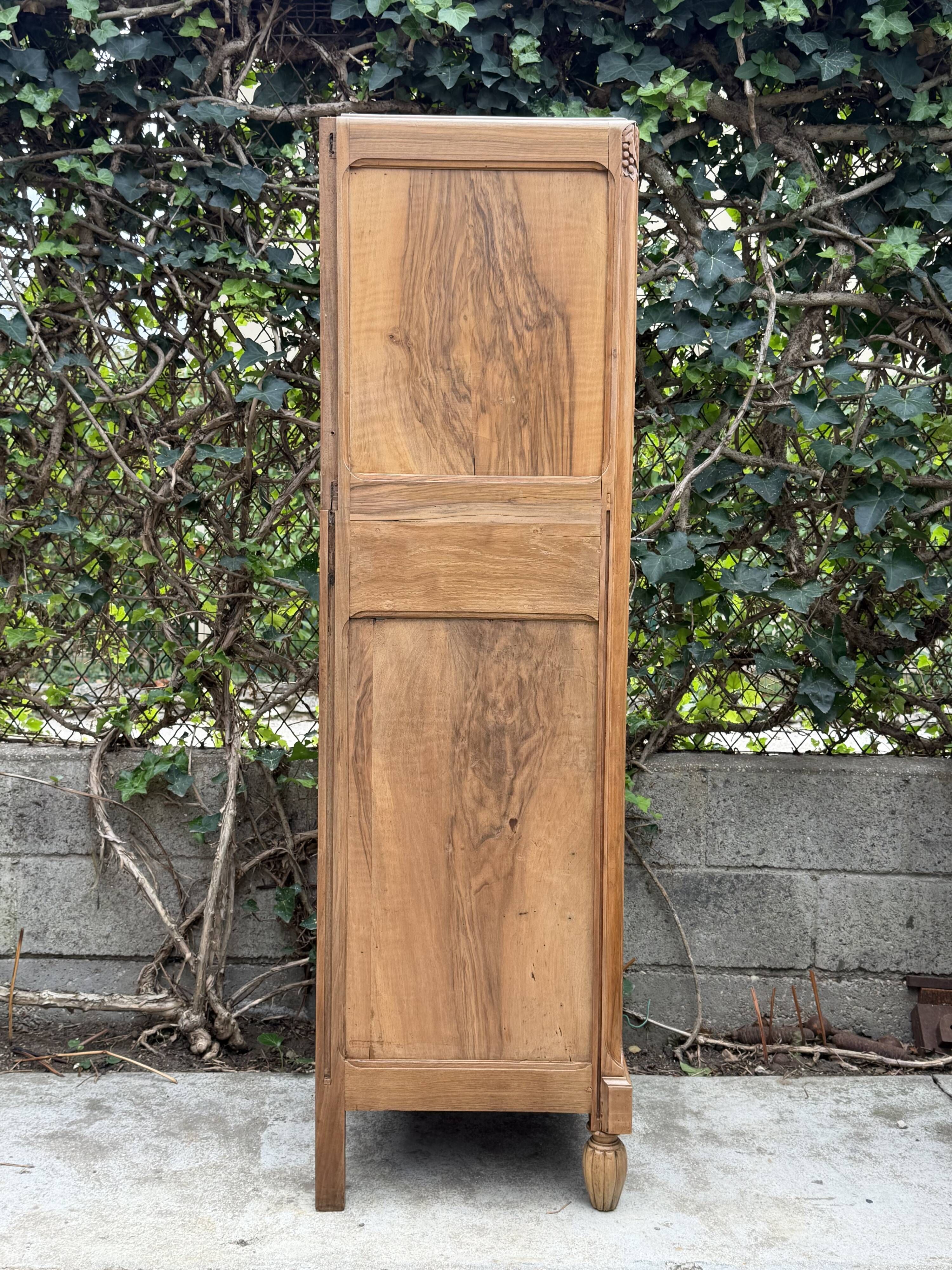 Rare pair of Art Deco glass columns in solid walnut – renovated