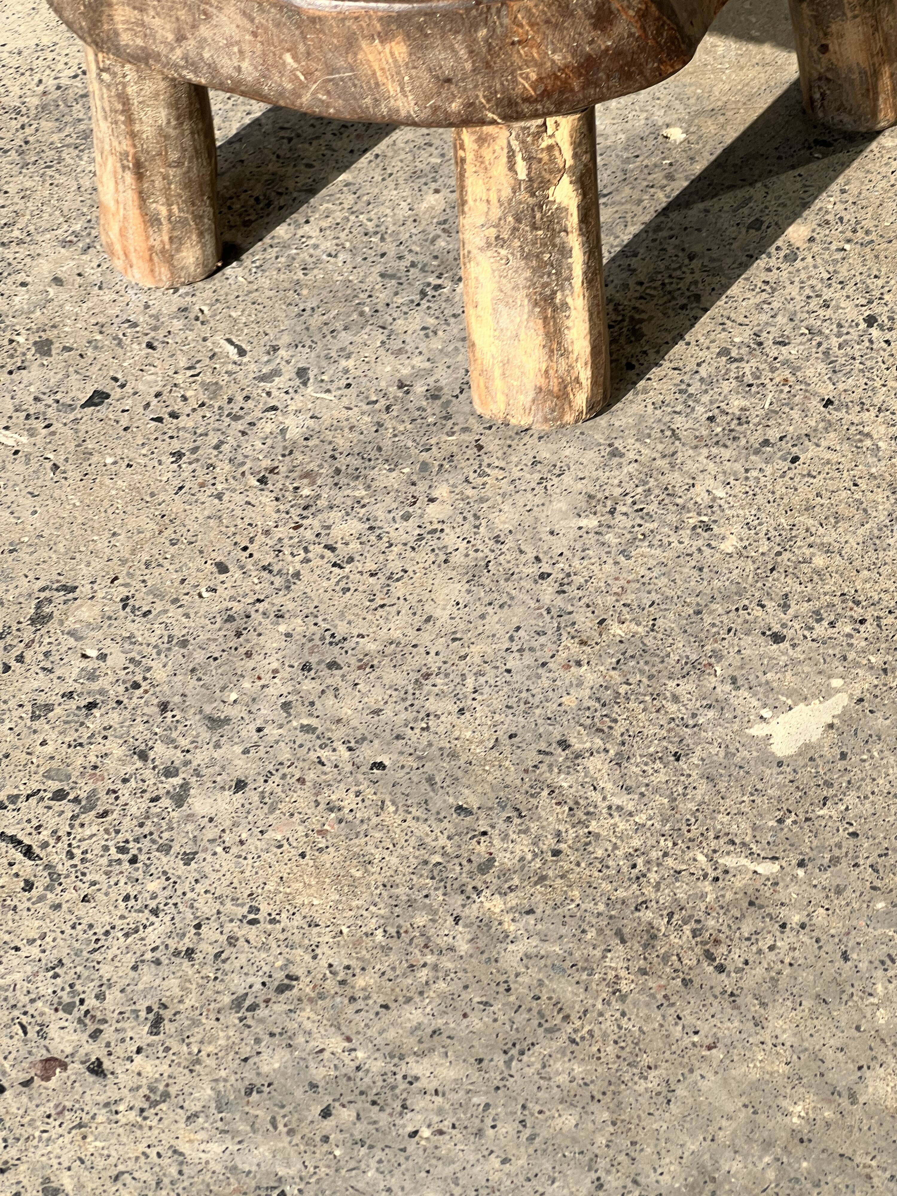 Mini low stool in upcycled old Asian teak H15 D24